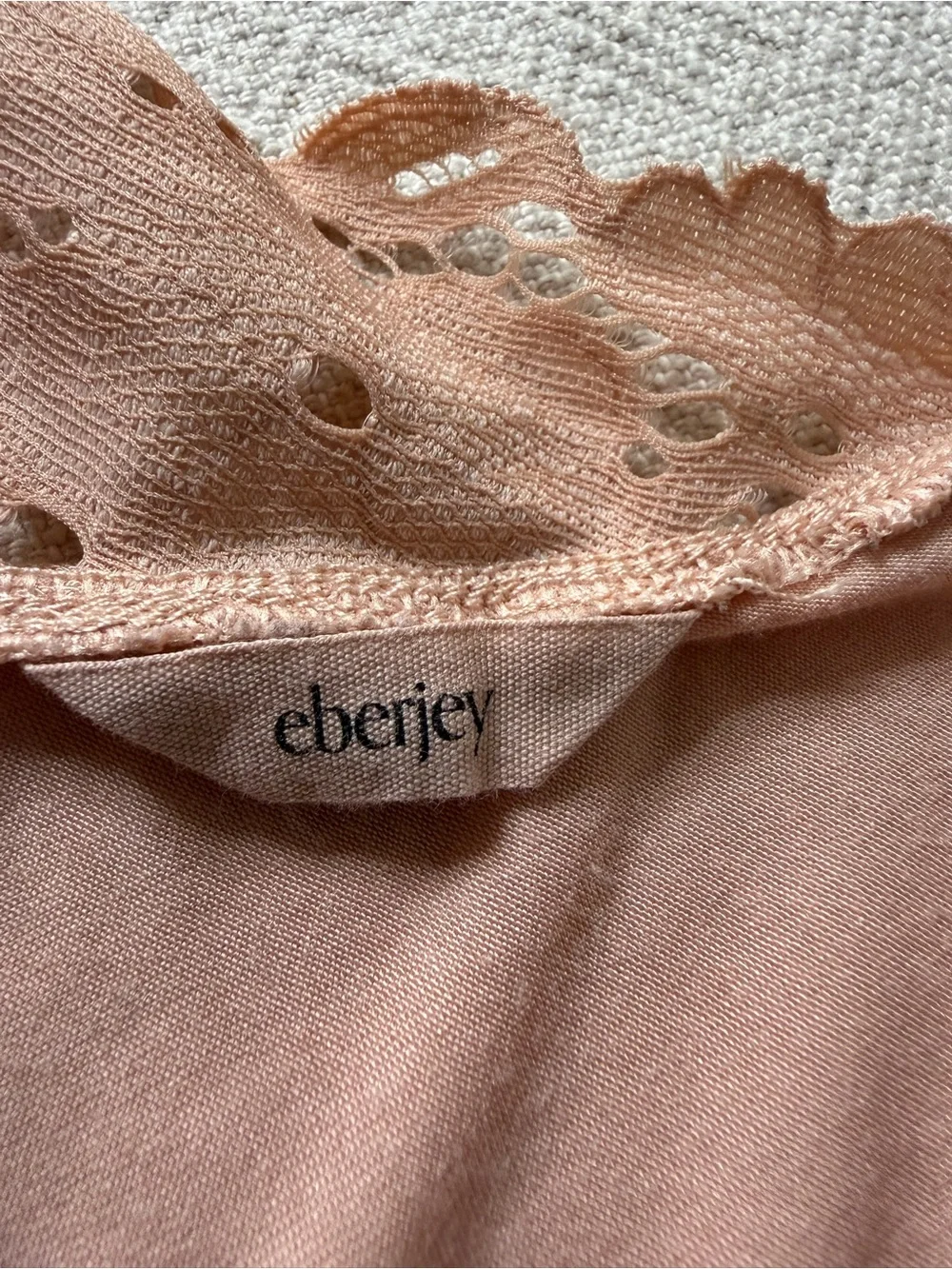 Eberjey Anthropologie Naya Peach Blush Richelieu Lace Trim Slip Dress M Nightie